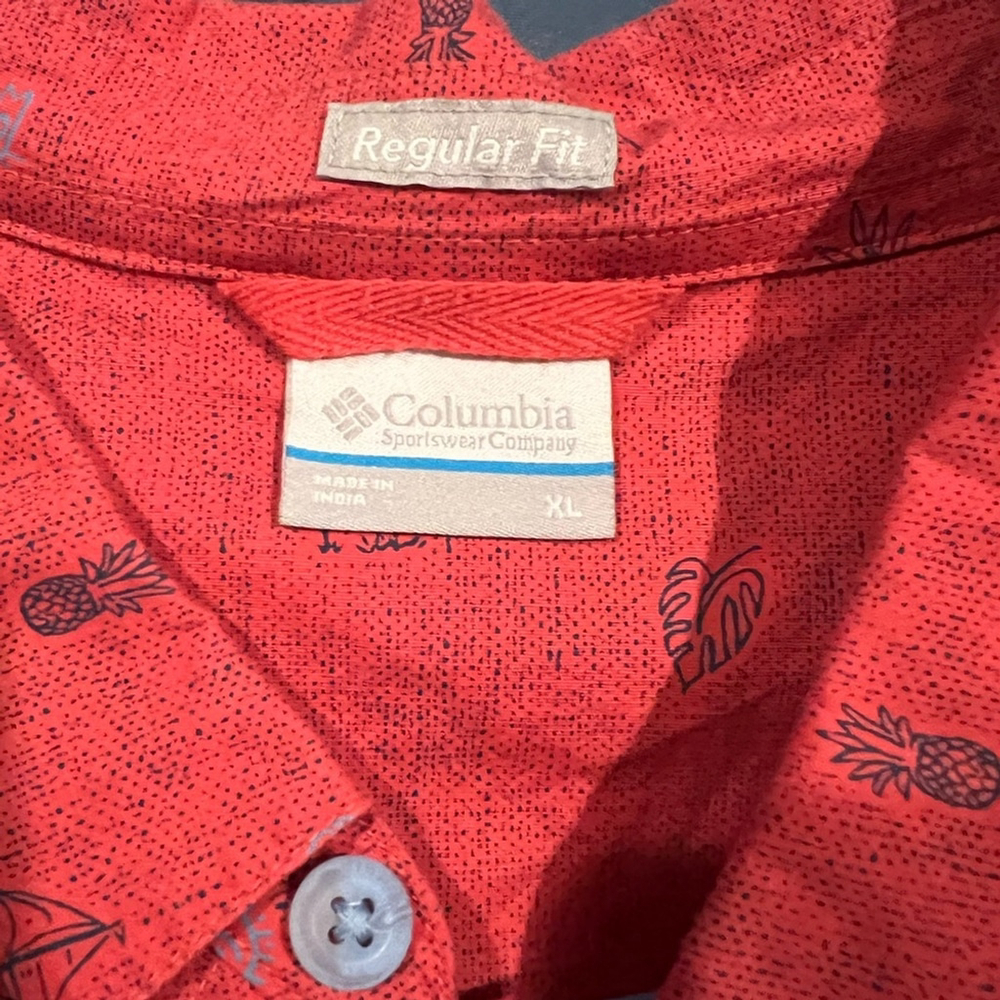 Columbia Men's Red Short Sleeve Shirt XL - Picture 2 of 6